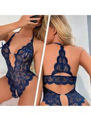 Sexy underwear transparent lace style without skirt opening womens lingerie - Nimall