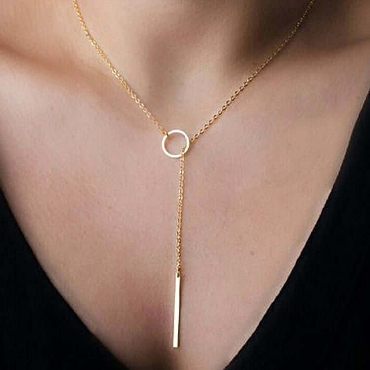 Simple Chain Metal Circle Short Necklace Adjustable Clavicle Chain Necklace - Nimall