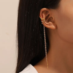 Simple fashion temperament niche design long chain fringed ear bone clip - Nimall