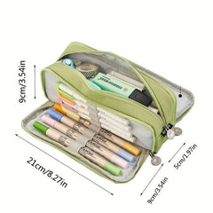 Simple Large - capacity Pencil Case Stationery Box Version Of Junior High School Students High School Students Multi - functional Pencil Bag Three Layers - Nimall