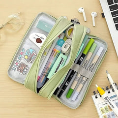 Simple Large - capacity Pencil Case Stationery Box Version Of Junior High School Students High School Students Multi - functional Pencil Bag Three Layers - Nimall