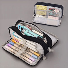 Simple Large - capacity Pencil Case Stationery Box Version Of Junior High School Students High School Students Multi - functional Pencil Bag Three Layers - Nimall