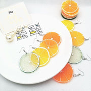 Simple personality fun fruit earrings summer street shooting exquisite lime ins cold port style ear clips - Nimall