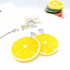 Simple personality fun fruit earrings summer street shooting exquisite lime ins cold port style ear clips - Nimall