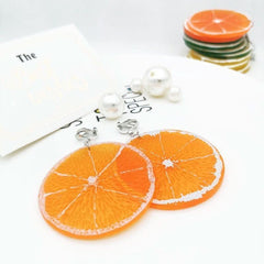 Simple personality fun fruit earrings summer street shooting exquisite lime ins cold port style ear clips - Nimall