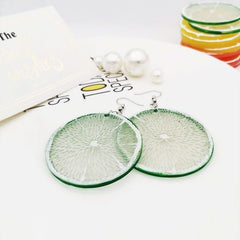 Simple personality fun fruit earrings summer street shooting exquisite lime ins cold port style ear clips - Nimall