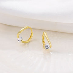 Simple temperament zircon ear buckle - Nimall