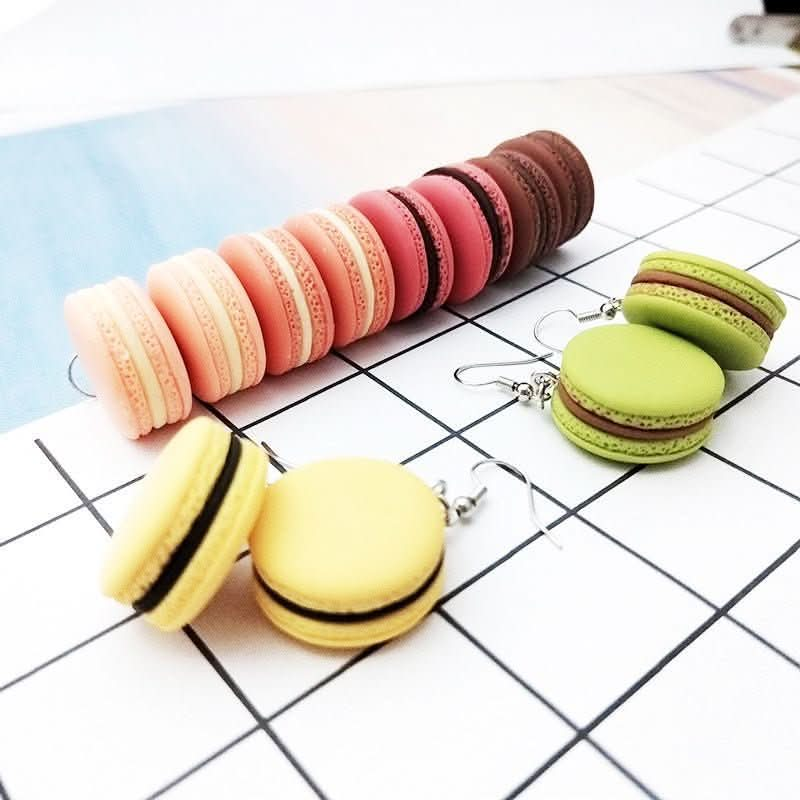 Simulation Macaron Earrings Cute Burger Earrings Summer Ear Clips - Nimall