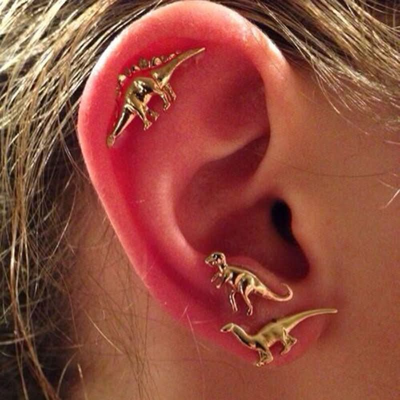 Small animal dinosaur set personalized earrings - Nimall