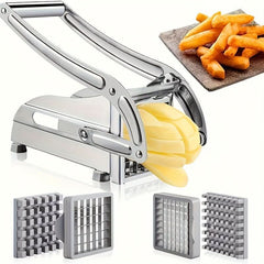 Stainless Steel French Fry & Vegetable Cutter with Suction Base - Heavy Duty Slicer for Potatoes, Carrots, Cucumbers - Perfect for Onion Chopping & Kitchen Use - Nimall