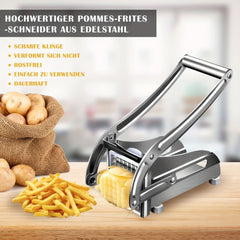 Stainless Steel French Fry & Vegetable Cutter with Suction Base - Heavy Duty Slicer for Potatoes, Carrots, Cucumbers - Perfect for Onion Chopping & Kitchen Use - Nimall