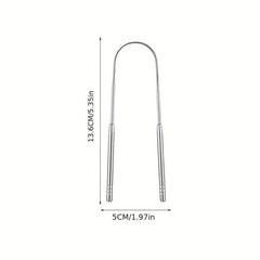 Stainless Steel U - shaped Tongue Scraper, Tongue Coating Cleaning Scraper, Fights Bad Breath, Remove Stains From Tongue Coating, Portable Packaging, Suitable For Both Men And Women - Nimall