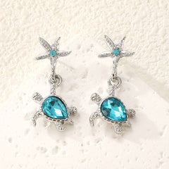 Starfish Turtle Earrings Female Personality Versatile Summer Ocean Earrings - Nimall