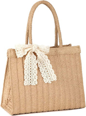 Straw Tote Bag for Women Beach Bag Summer Woven Handbag AL259 - Nimall