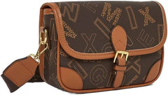 Styli Women All Over Letter Print Buckle Detail Crossbody Bag AL277 - Nimall