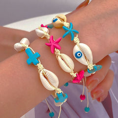 Summer Ocean Wind Cartoon Shell Jewelry Set Creative Starfish Necklace Bracelet - Nimall