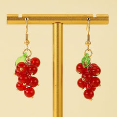 Summer retro Hong Kong style design grape earrings sweet and versatile - Nimall