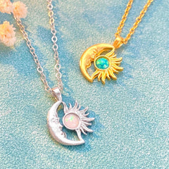 Sun and Moon Necklace Personalized Design Sun and Moon Pendant Clavicle Chain - Nimall