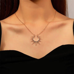 Sunflower Pendant Necklace Vintage Metal Open Clavicle Chain - Nimall