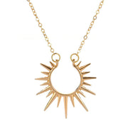 Sunflower Pendant Necklace Vintage Metal Open Clavicle Chain - Nimall