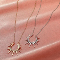 Sunflower Pendant Necklace Vintage Metal Open Clavicle Chain - Nimall