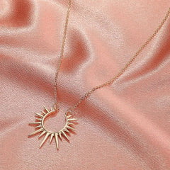 Sunflower Pendant Necklace Vintage Metal Open Clavicle Chain - Nimall