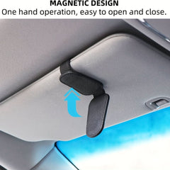 Sunglasses Holders For Car, Magnetic Genuine Leather Sunglasses Clip For Car Visor, Glasses Hanger Clip, Car Interior Visor Accessories - Nimall