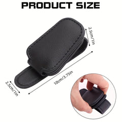 Sunglasses Holders For Car, Magnetic Genuine Leather Sunglasses Clip For Car Visor, Glasses Hanger Clip, Car Interior Visor Accessories - Nimall