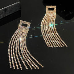 Super flash long fringed earrings women's full diamond light luxury butterfly earrings - Nimall