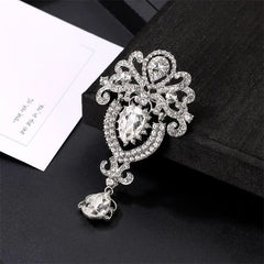 Temperament Brooch Fashion Crown Crystal Coat Pin Collar Pin - Nimall