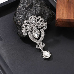 Temperament Brooch Fashion Crown Crystal Coat Pin Collar Pin - Nimall