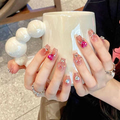 The story of pure handmade wearing nail roses, cat's eye, rose - colored love, icy, high - end feeling, white summer manicure - Nimall