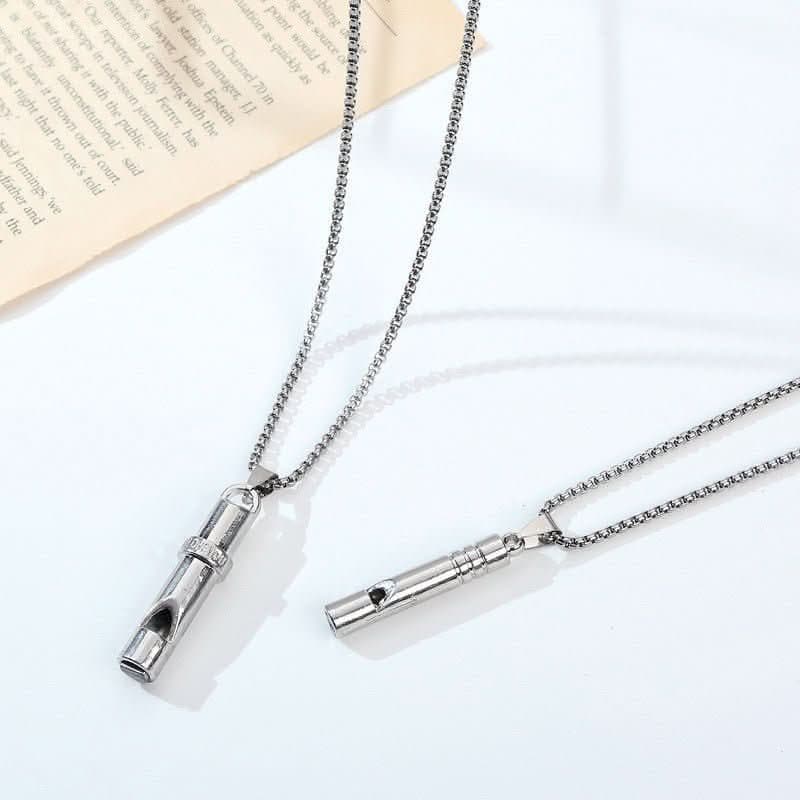 Titanium Steel Necklace Whistle Blow Pendant - Nimall