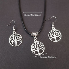 Tree of Life Shape Pendant Necklace and Earrings - Nimall