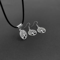 Tree of Life Shape Pendant Necklace and Earrings - Nimall