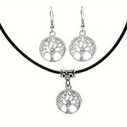 Tree of Life Shape Pendant Necklace and Earrings - Nimall