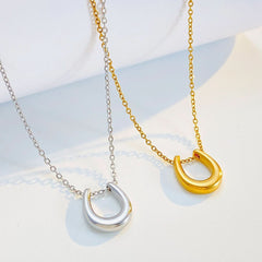 U - shaped necklace niche design simple letter collarbone chain - Nimall