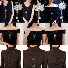 Versatile crystal long necklace autumn and winter - Nimall