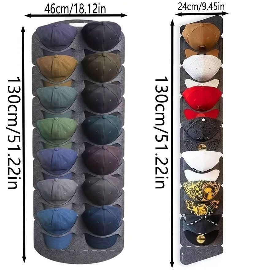 Versatile Linen & Natural Fiber Hat Organizer - Wall - Mounted With Clips For Easy Access, Perfect For Baseball Caps And Travel Gear - Nimall