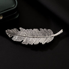 Versatile long necklace for women, diamond - encrusted feather leaf pendant - Nimall