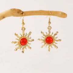 Vintage Fashion Earrings Green Blue Red Rising Sun Earrings Earrings Women - Nimall