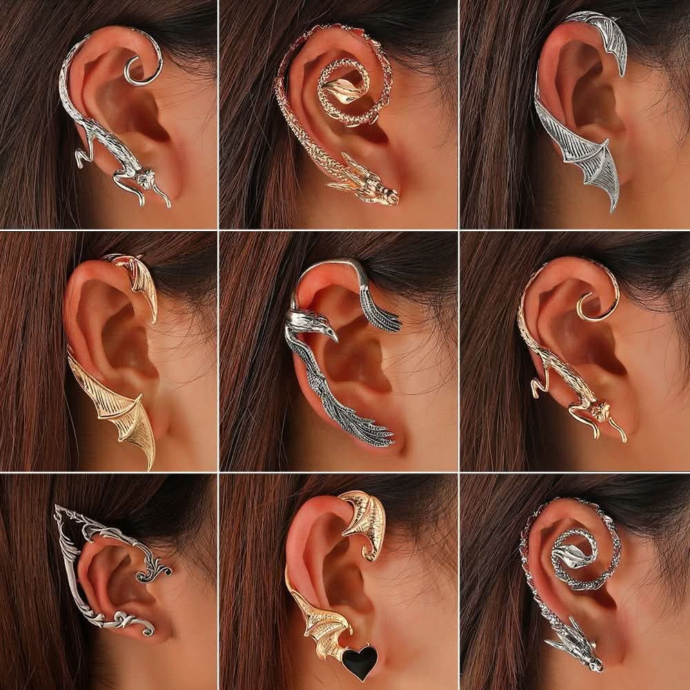 Vintage punk elf ear hanging creative cat bat ear bone clip - Nimall