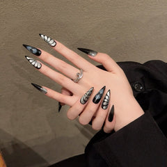 Wearing Nail Pure Handmade Nail Art Finished Fake Nail Patch Dark Butterfly Cat Eye Sweet Cool Spice Girl Nail Art - Nimall