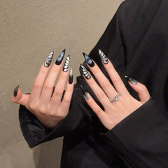 Wearing Nail Pure Handmade Nail Art Finished Fake Nail Patch Dark Butterfly Cat Eye Sweet Cool Spice Girl Nail Art - Nimall