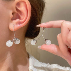 White and pink cherry stud earrings for women - Nimall