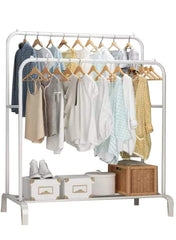 White metal clothes organizer and stand 150 x 115 x 50 cm AL143 - Nimall