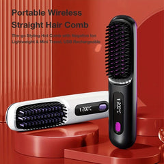 Wireless Hair Straightener Comb - 3 Temperature Settings for Versatile Styling 50% - Nimall