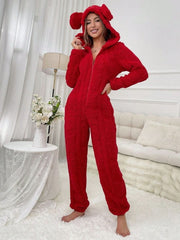 Women's Animal Ear Design Plush Pajamas Womens Lingerie - Nimall