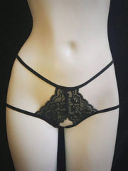 Women's black panties with embroidered sexy seductive panties womens lingerie - Nimall