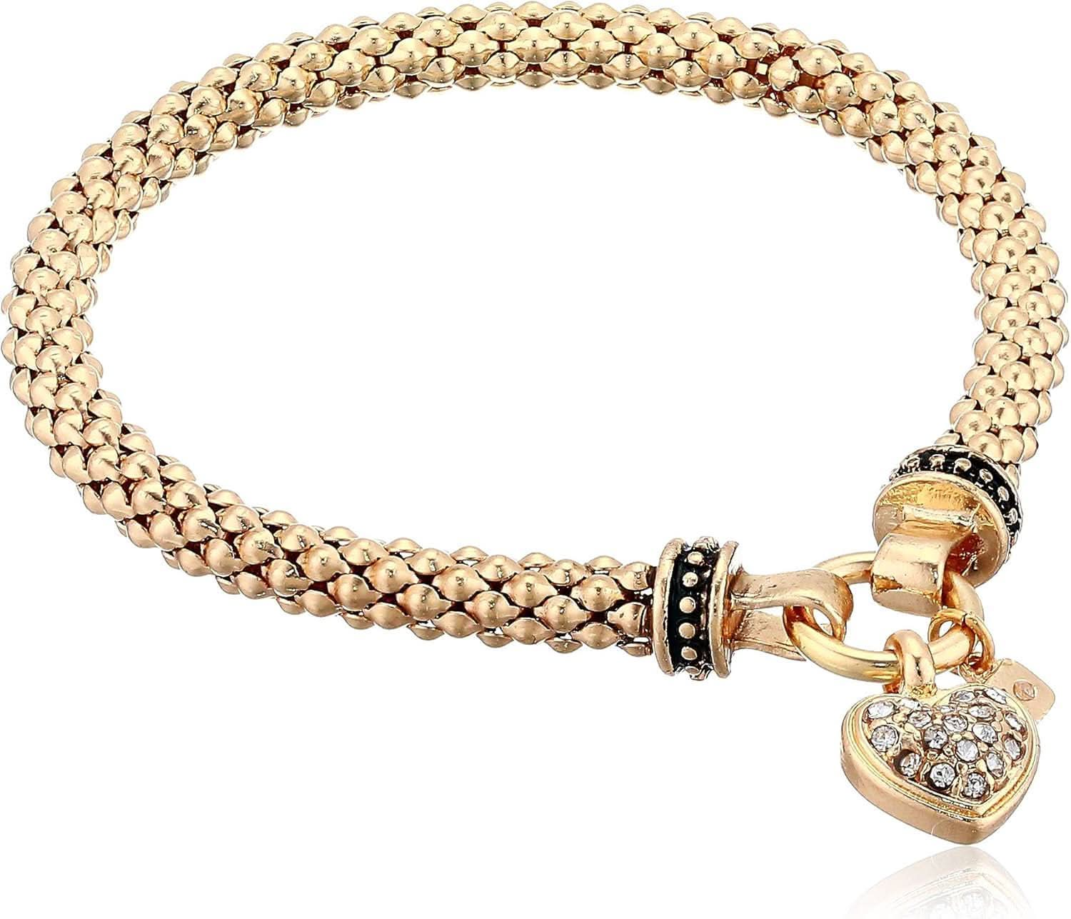 Women's Boxed Bracelet Pave Heart Stretch AL074 - Nimall